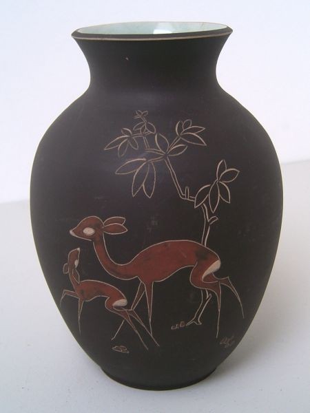 Arno Kiechle - classical vase with carved decor